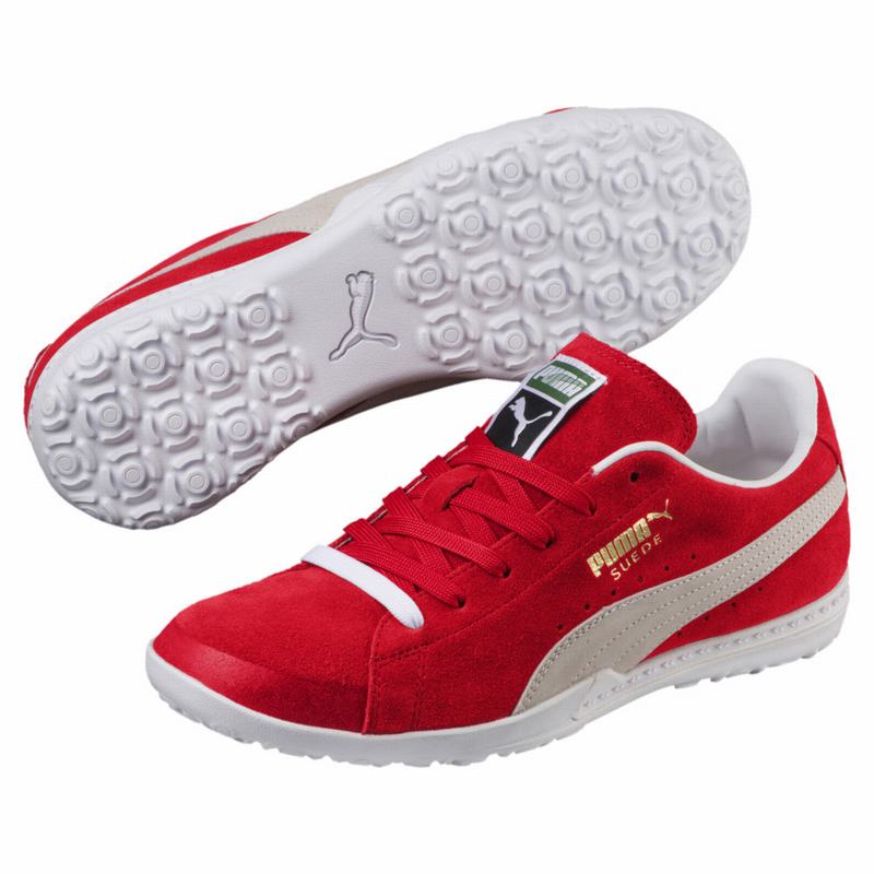Chaussure de Foot Puma Future Suede Turf Homme Rouge/Blanche Soldes 621ZYWUR
